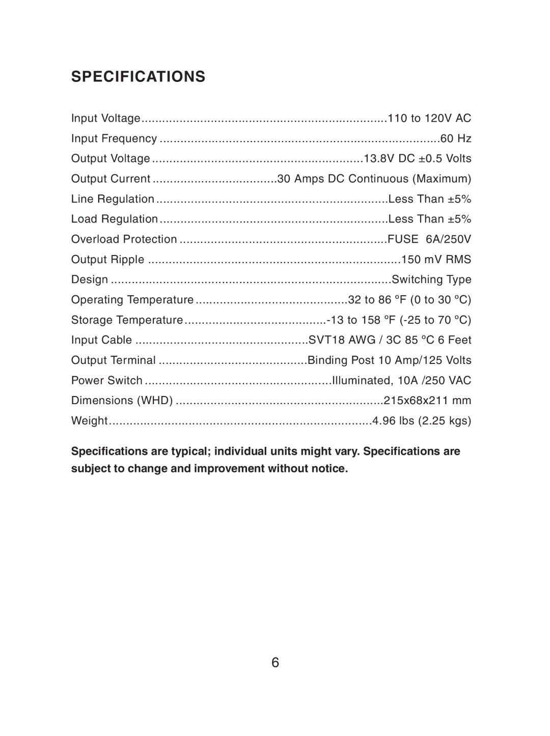 Pyramid Car Audio PSV-300 owner manual Specifications 