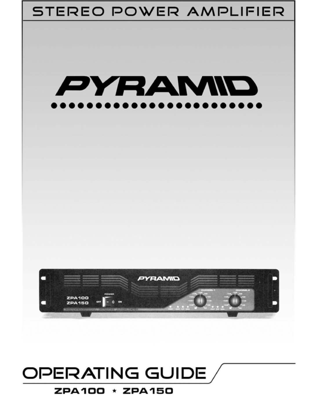 Pyramid Car Audio ZPA150, ZPA100 manual 