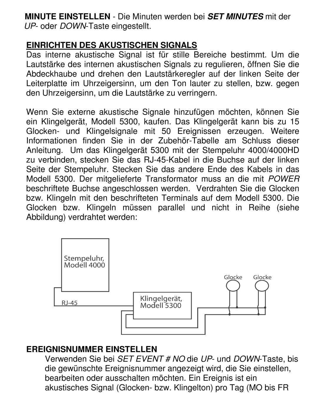 Pyramid Technologies 4000HD manual Einrichten DES Akustischen Signals, Ereignisnummer Einstellen 