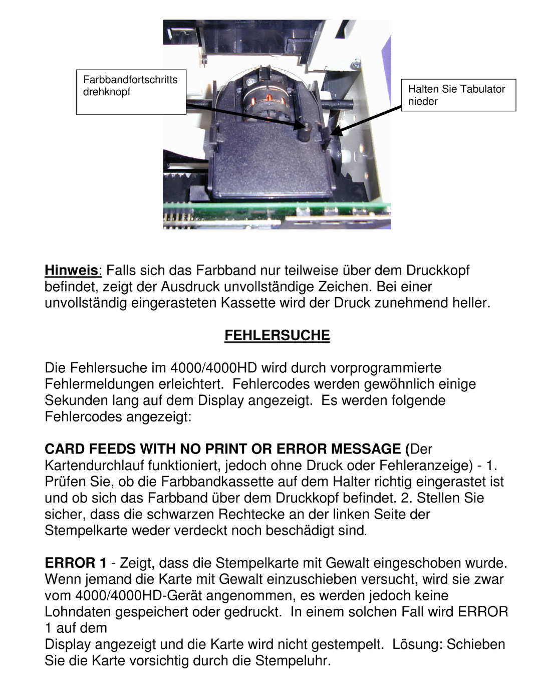 Pyramid Technologies 4000HD manual Fehlersuche 