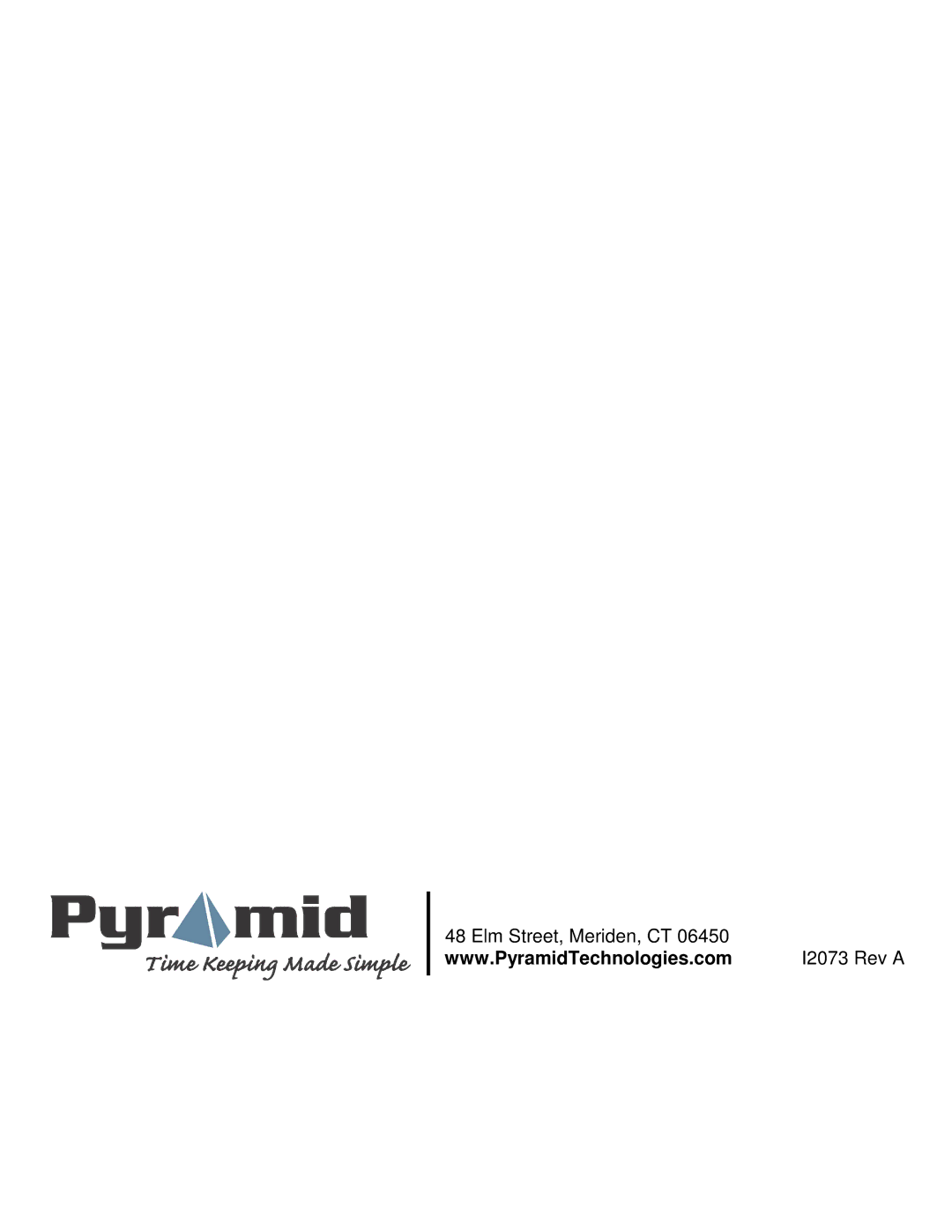 Pyramid Technologies 4000HD manual Elm Street, Meriden, CT I2073 Rev a 