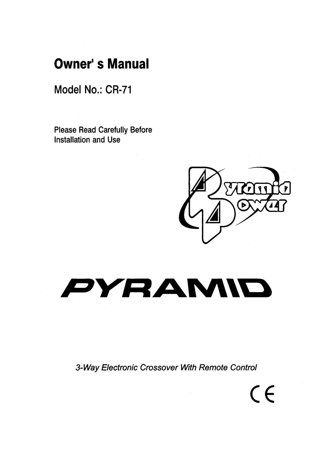 Pyramid Technologies CR-71 manual 