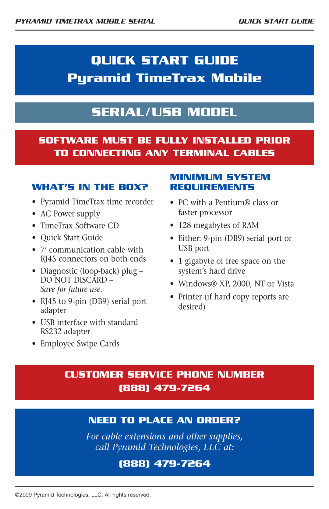 Pyramid Technologies Mobile quick start WHAT’S in the BOX?, Minimum System Requirements 