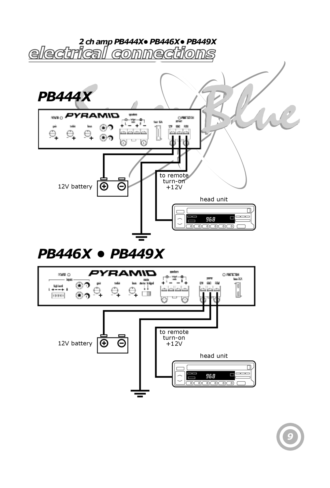 Pyramid Technologies PB444X, PB446X, PB449X, PB448X owner manual Electrical connections 