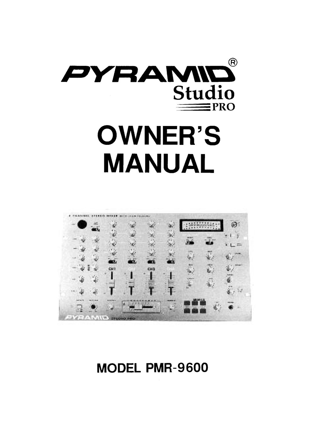 Pyramid Technologies PMR-9600 manual 