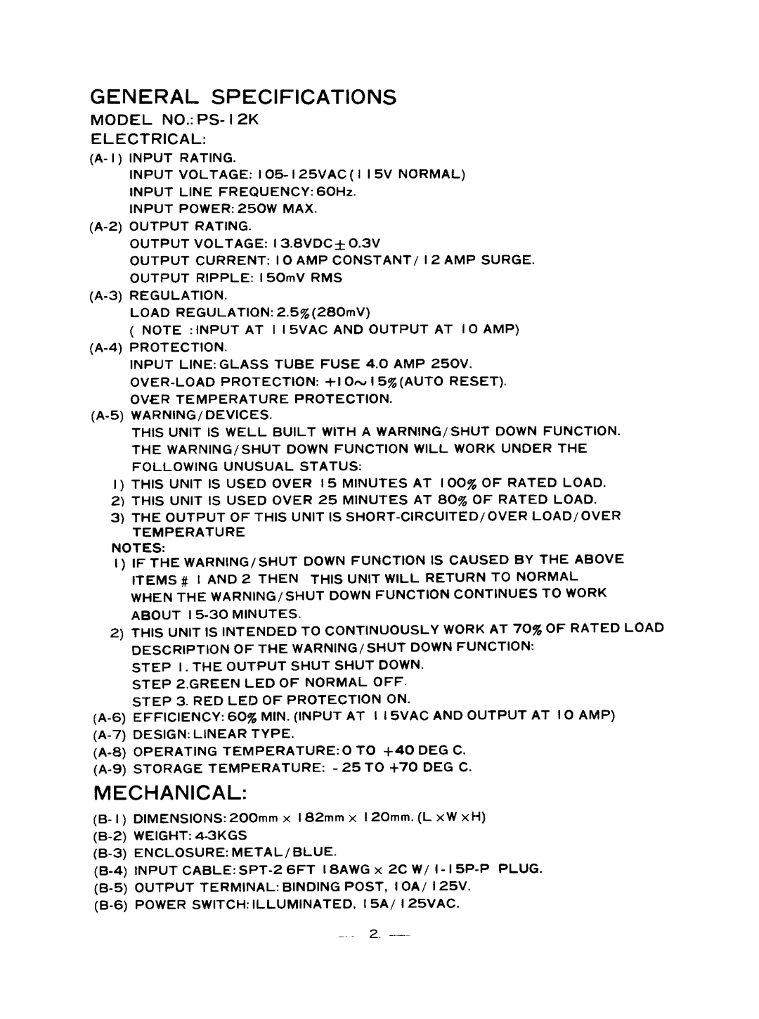 Pyramid Technologies PS-12K manual 