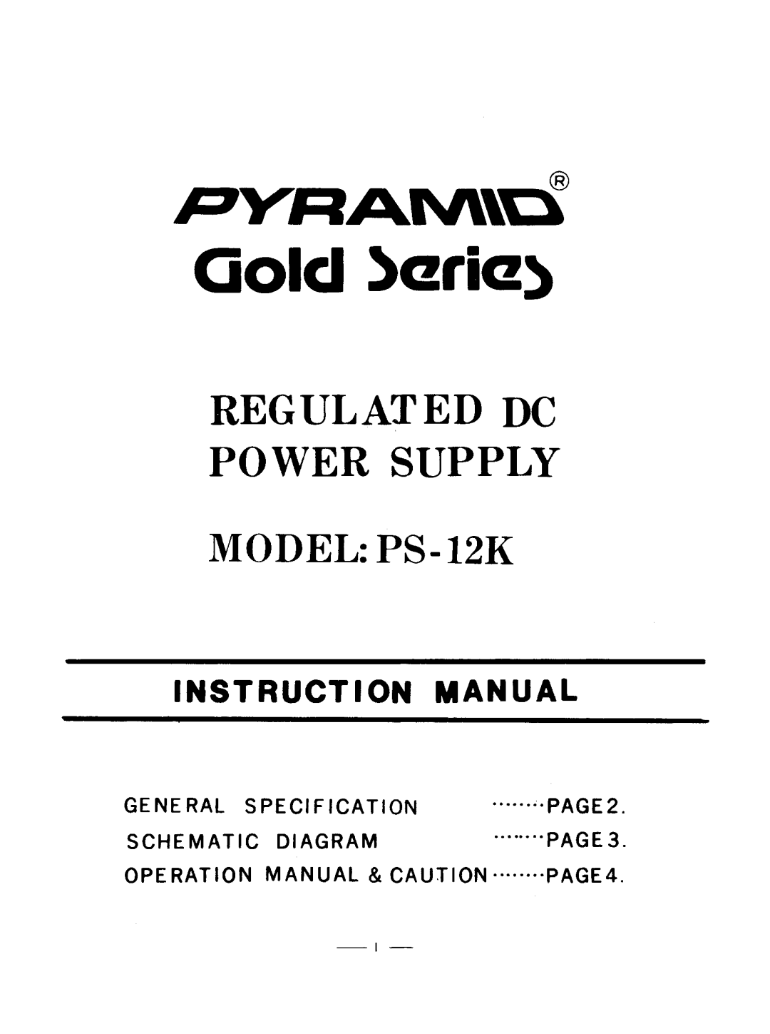 Pyramid Technologies PS-12K manual 