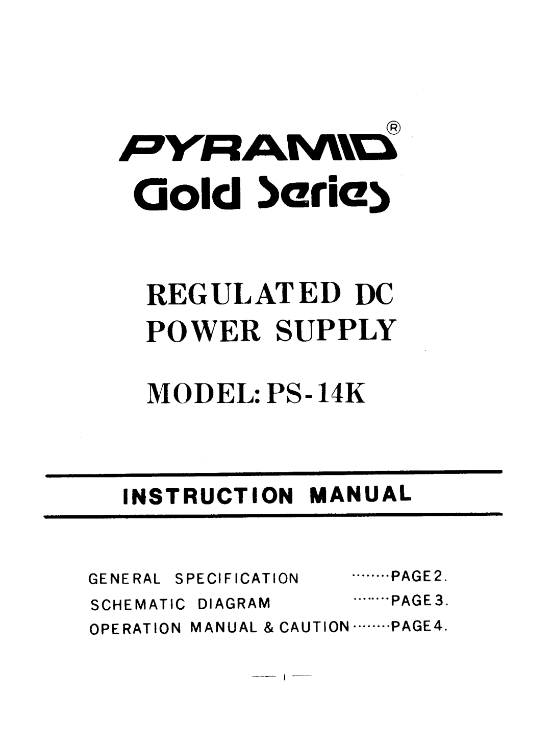 Pyramid Technologies PS-14K manual 