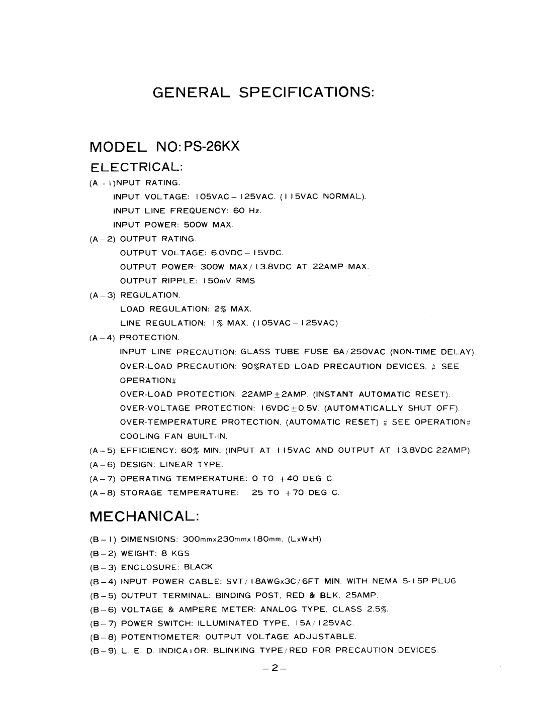 Pyramid Technologies PS-26KX manual 