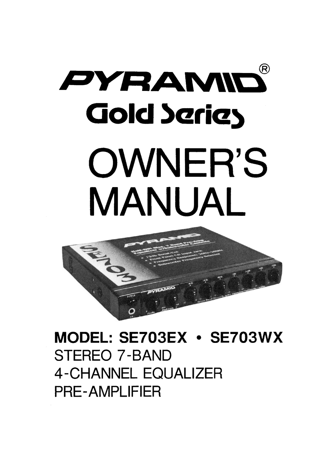 Pyramid Technologies SE703EX, SE703WX manual 