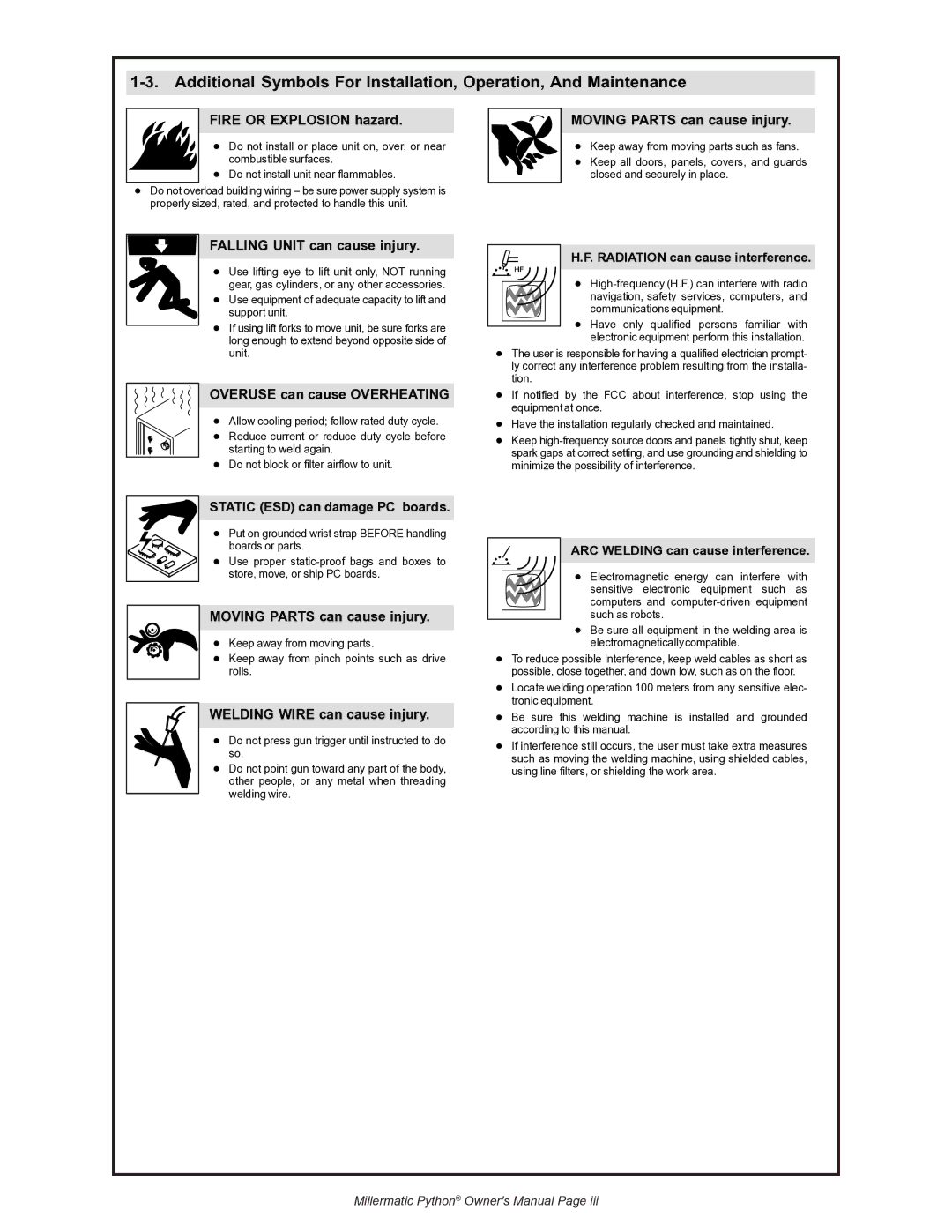 Python 091-0593 owner manual FIRE or Explosion hazard 