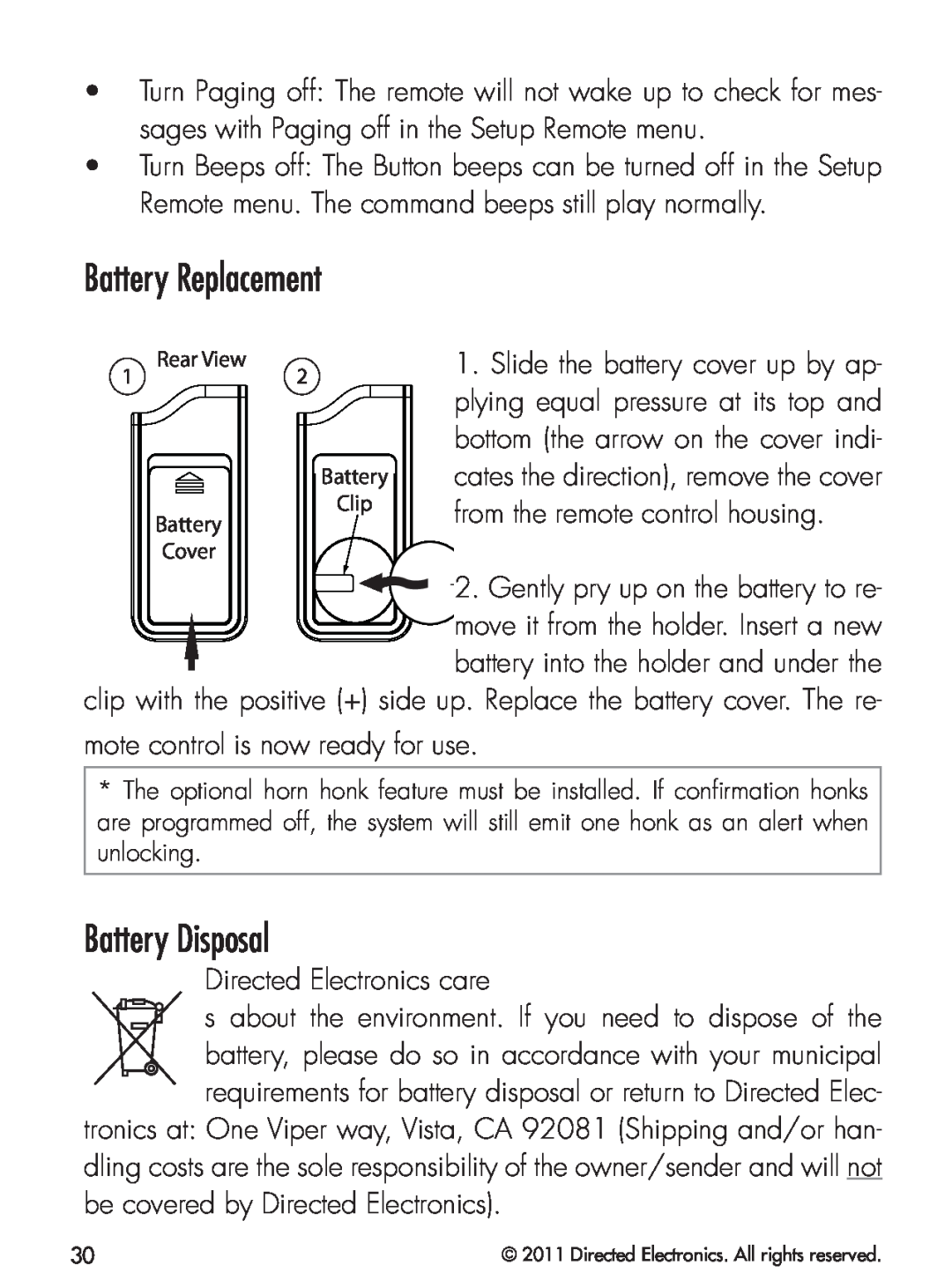 Python 424 manual Battery Replacement, Battery Disposal 