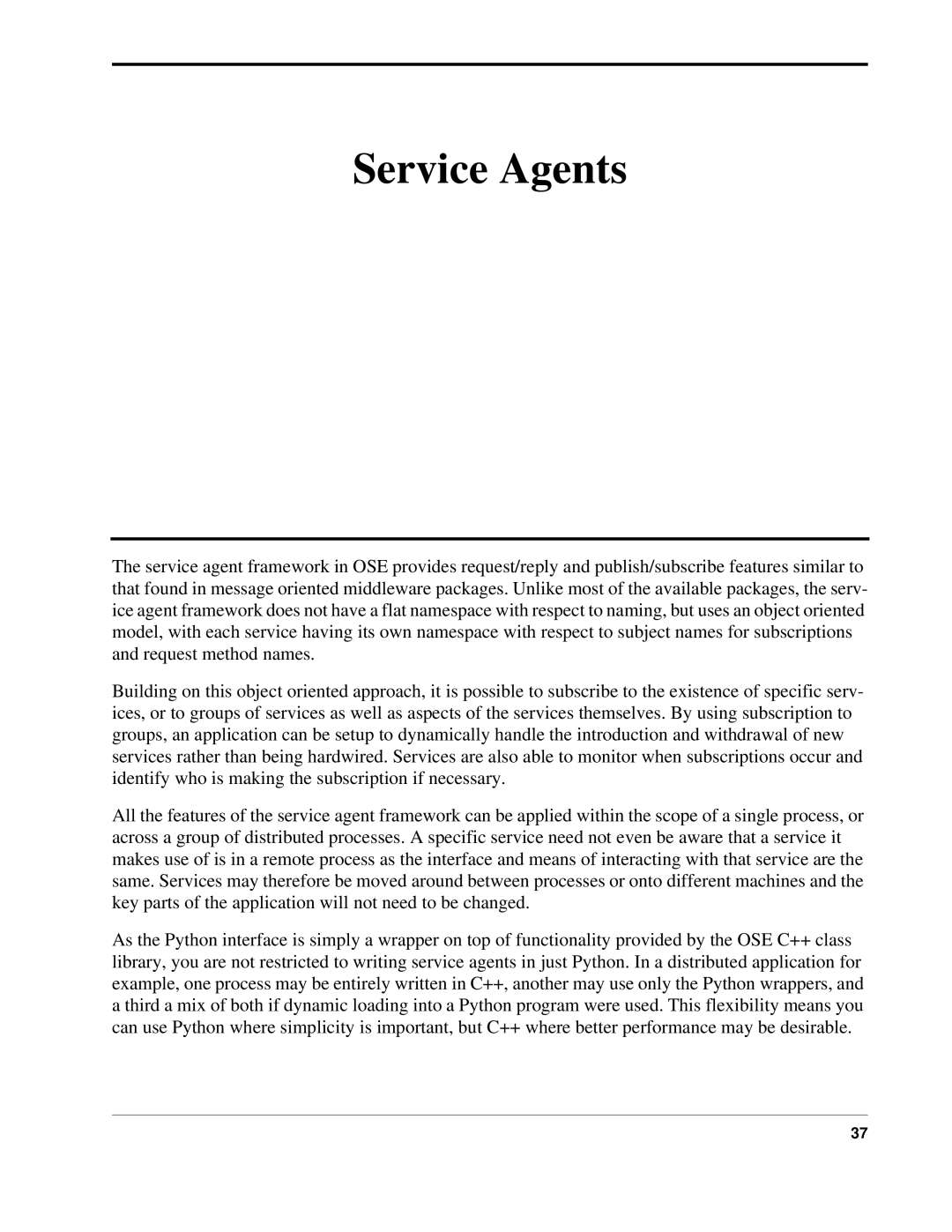 Python 7.0pl5, Python Manual manual Service Agents 