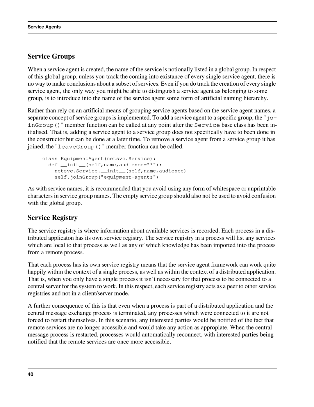 Python Python Manual, 7.0pl5 manual Service Groups, Service Registry 