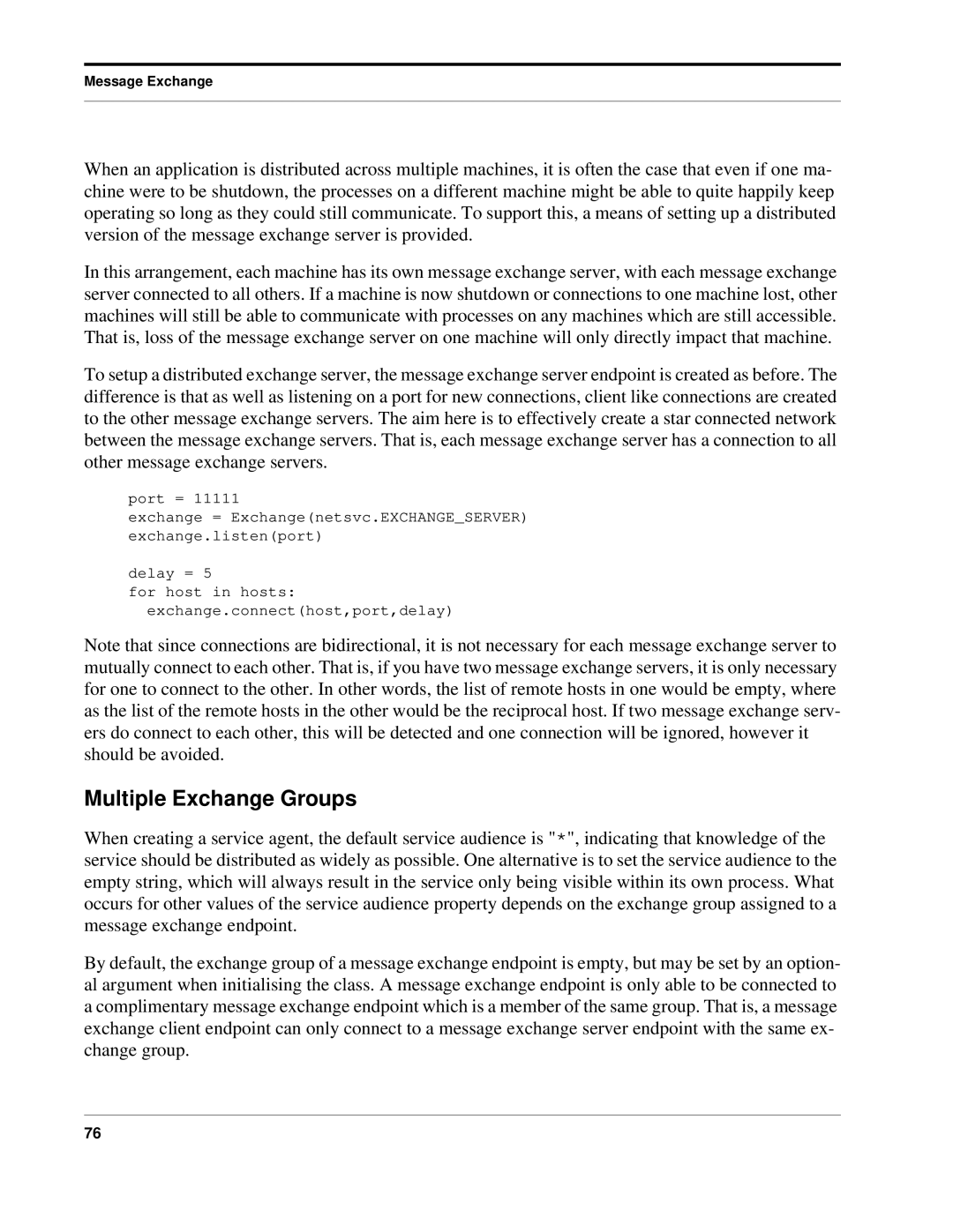 Python Python Manual, 7.0pl5 manual Multiple Exchange Groups 