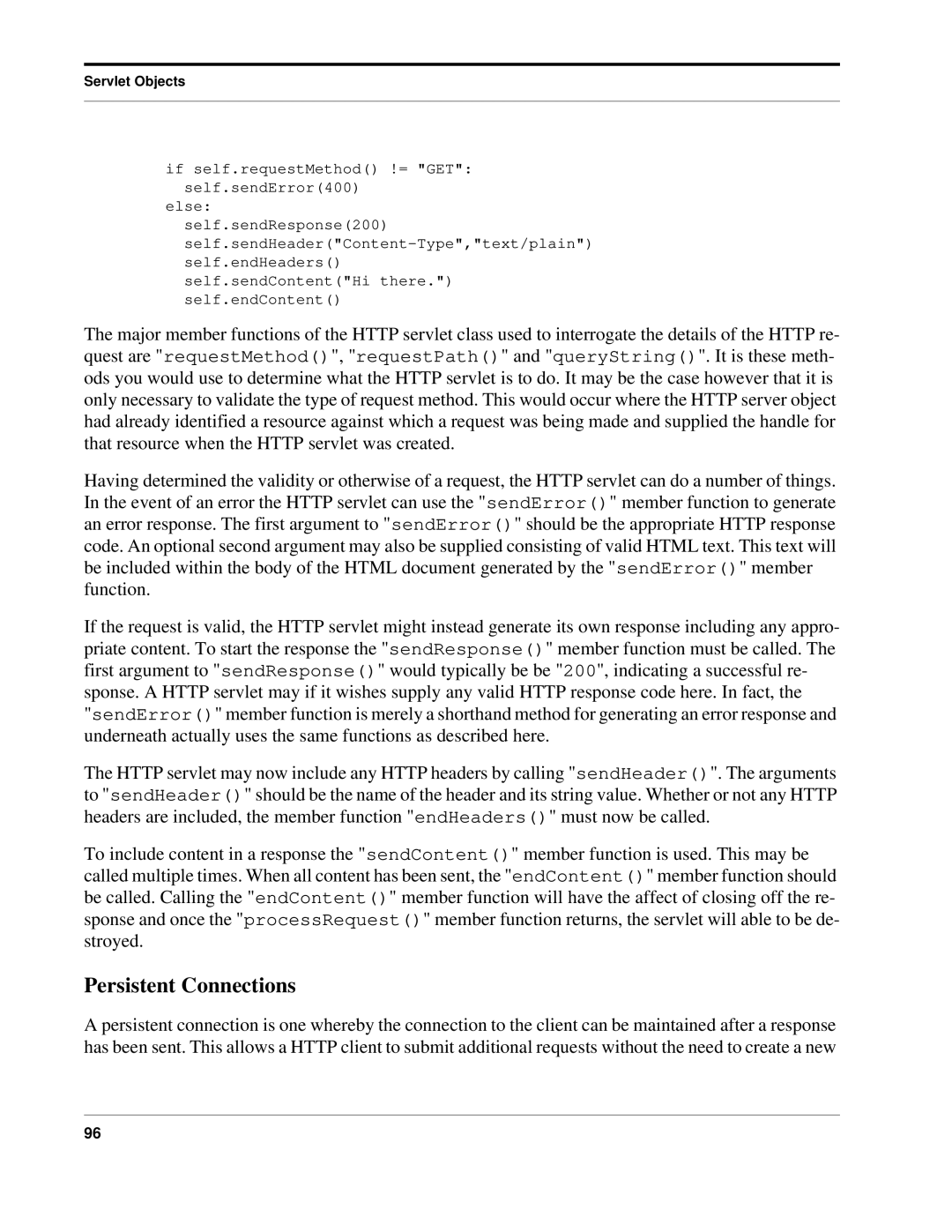 Python Python Manual, 7.0pl5 manual Persistent Connections 