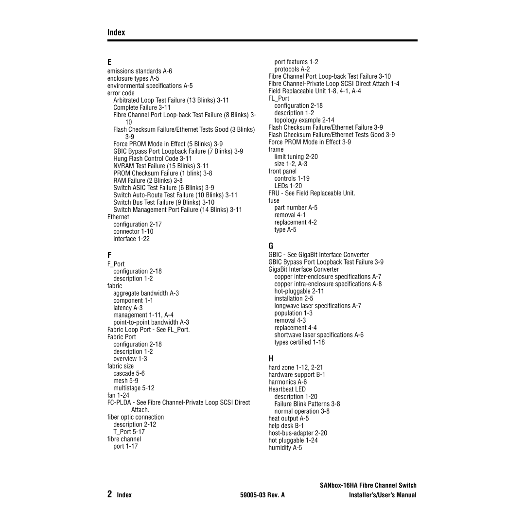 Q-Logic 16HA user manual Index 