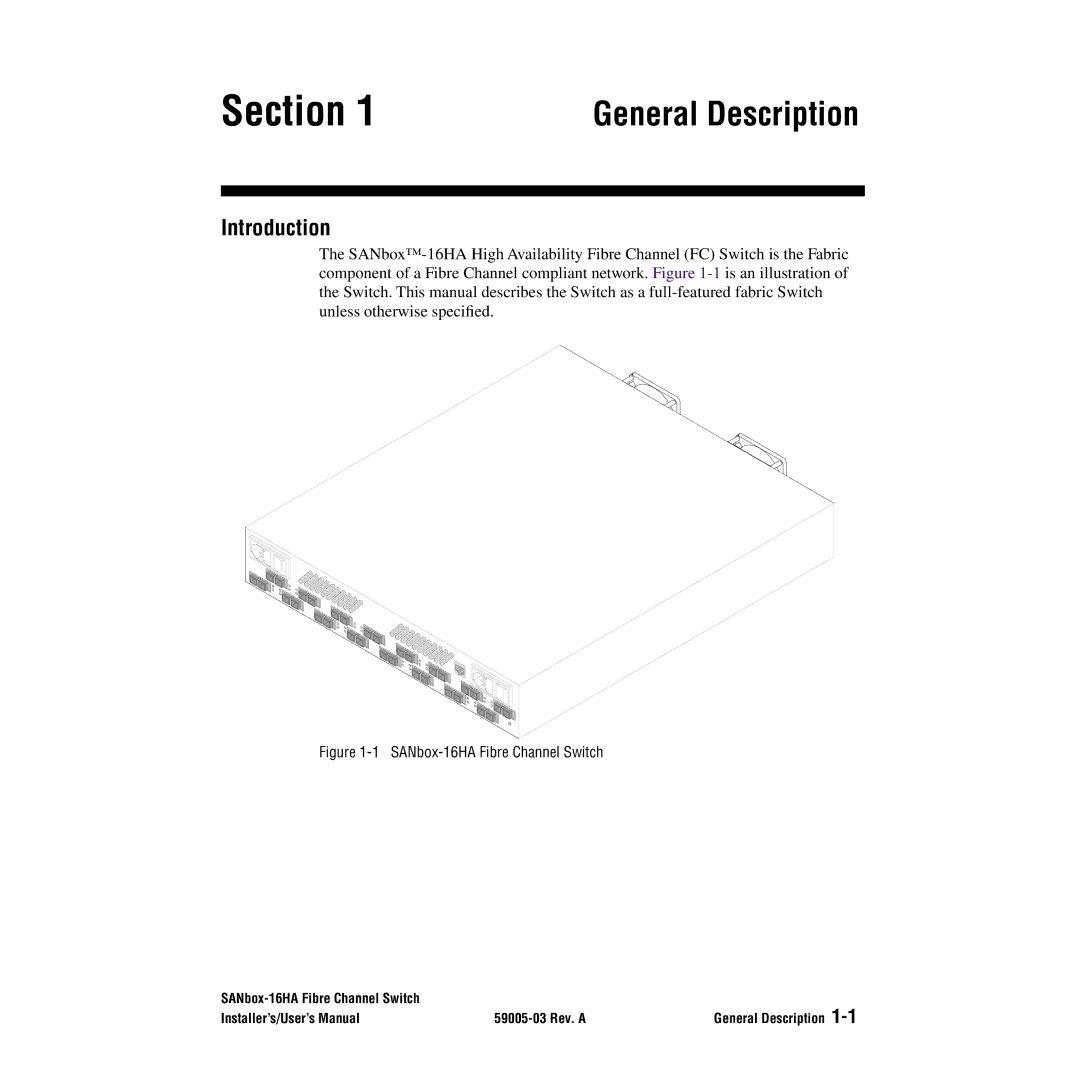 Q-Logic 16HA user manual Section, Introduction 