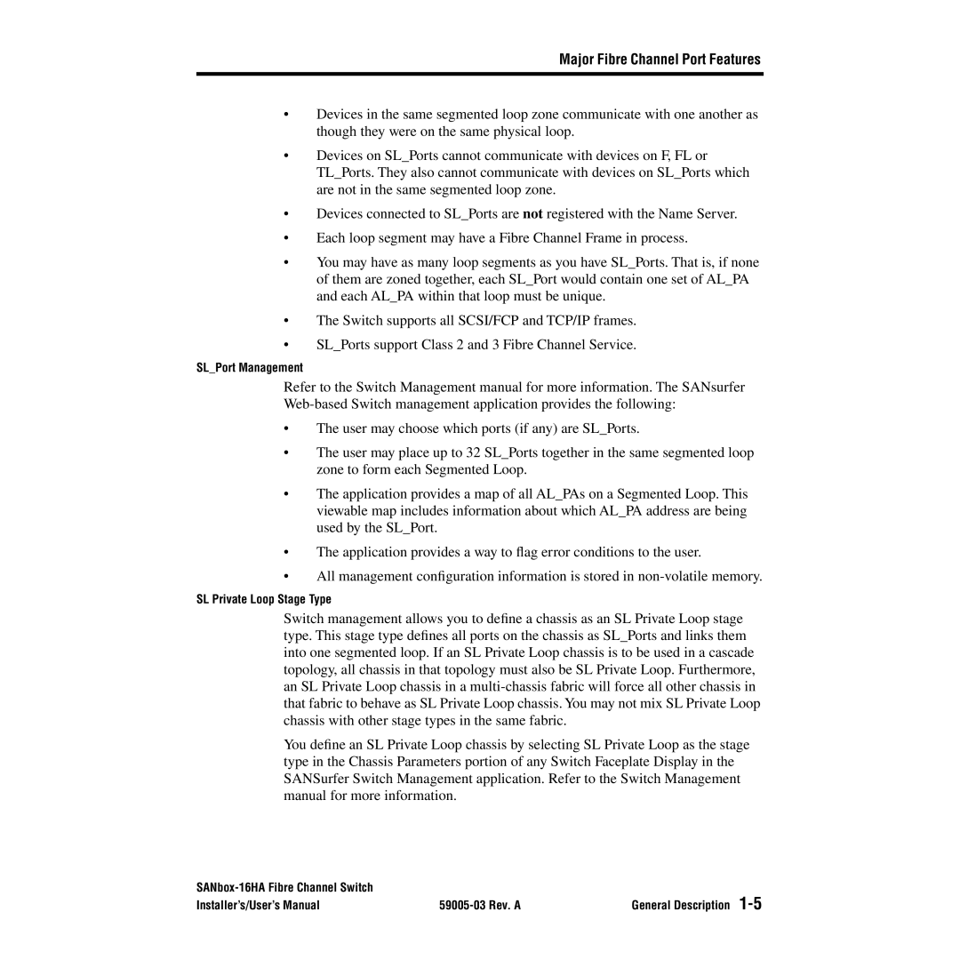 Q-Logic 16HA user manual SLPort Management 