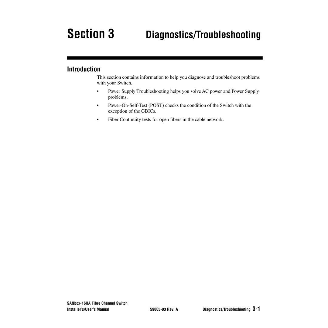 Q-Logic 16HA user manual Diagnostics/Troubleshooting 