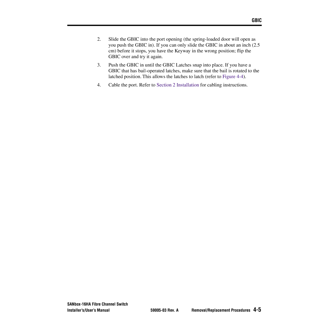 Q-Logic 16HA user manual Gbic 