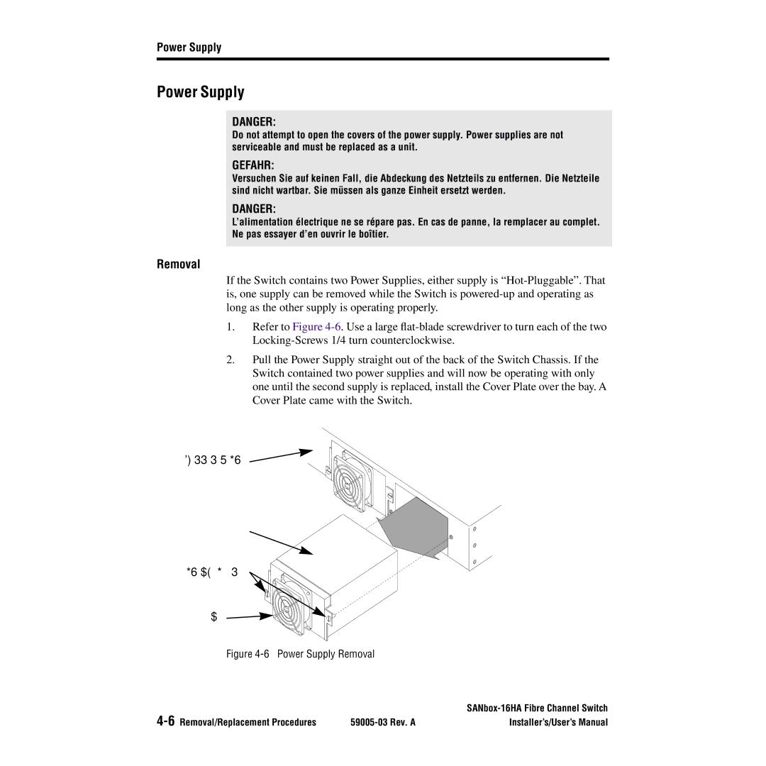 Q-Logic 16HA user manual Power Supply 