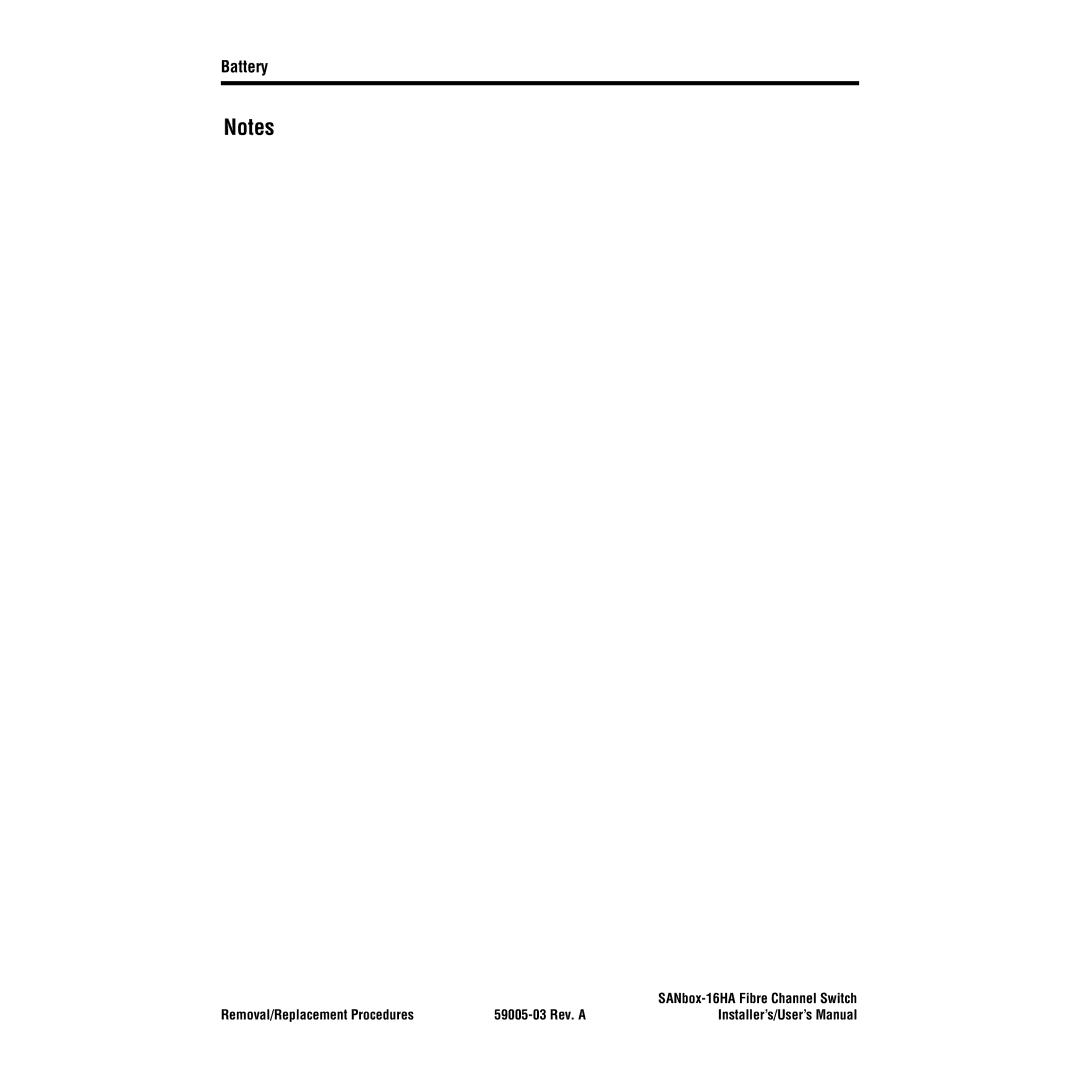 Q-Logic 16HA user manual Battery 