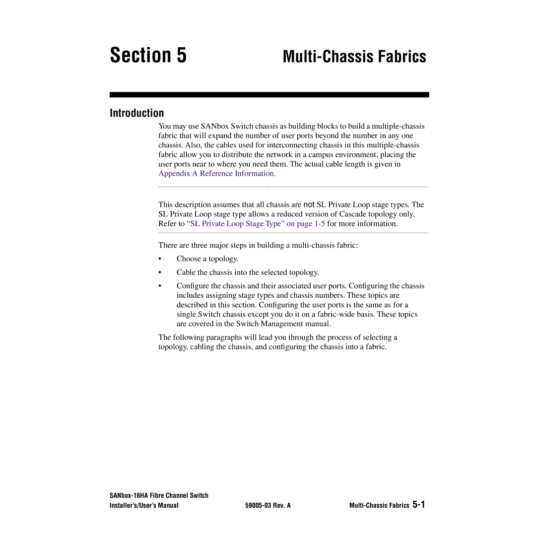 Q-Logic 16HA user manual Multi-Chassis Fabrics 