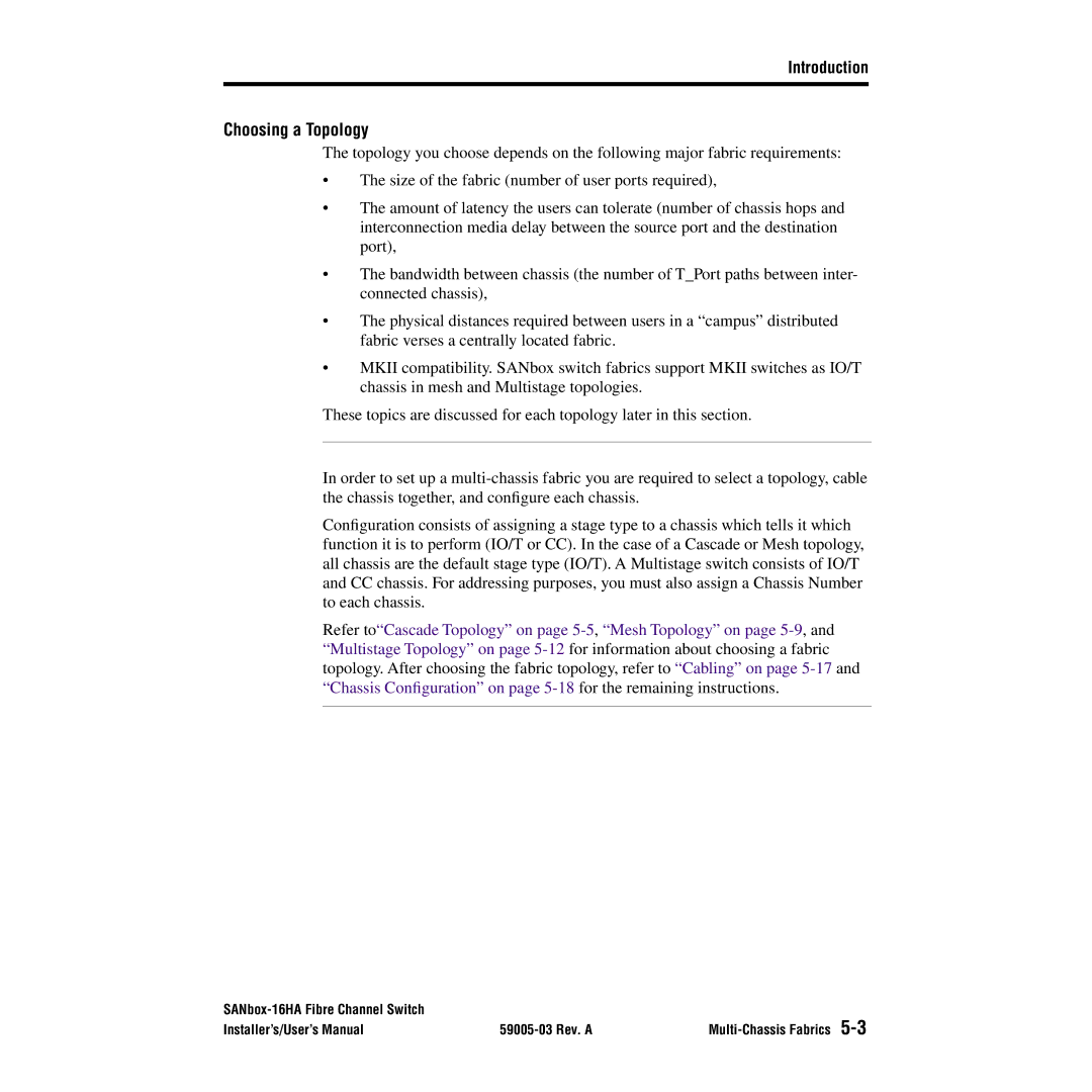 Q-Logic 16HA user manual Choosing a Topology 