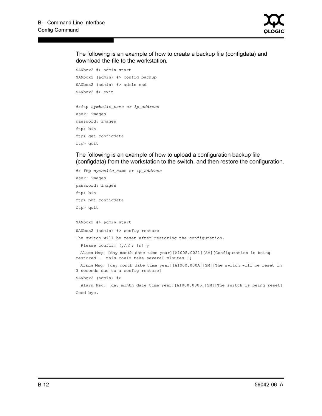 Q-Logic 2-8C manual # ftp symbolicname or ipaddress 