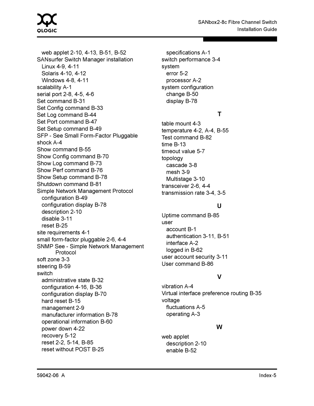 Q-Logic 2-8C manual a Index-5 