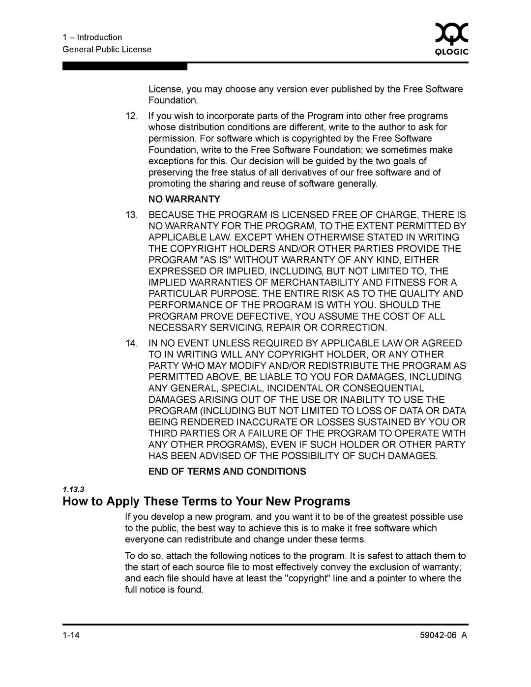 Q-Logic 2-8C manual How to Apply These Terms to Your New Programs, No Warranty 