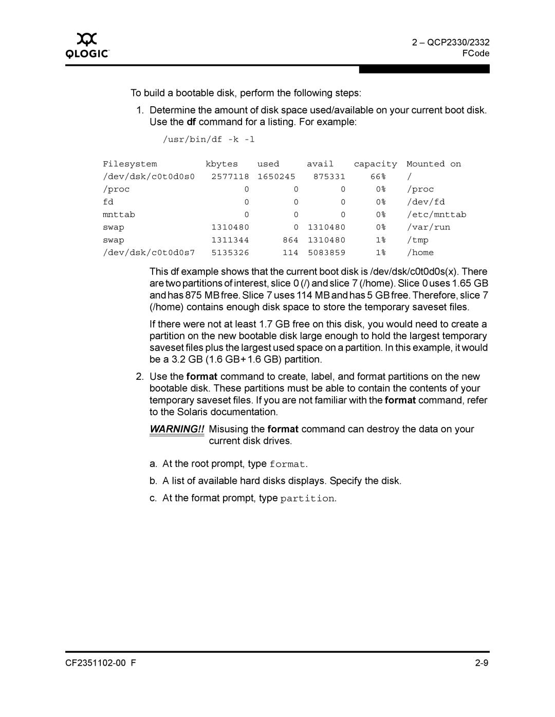 Q-Logic 2300 series manual QCP2330/2332 FCode 