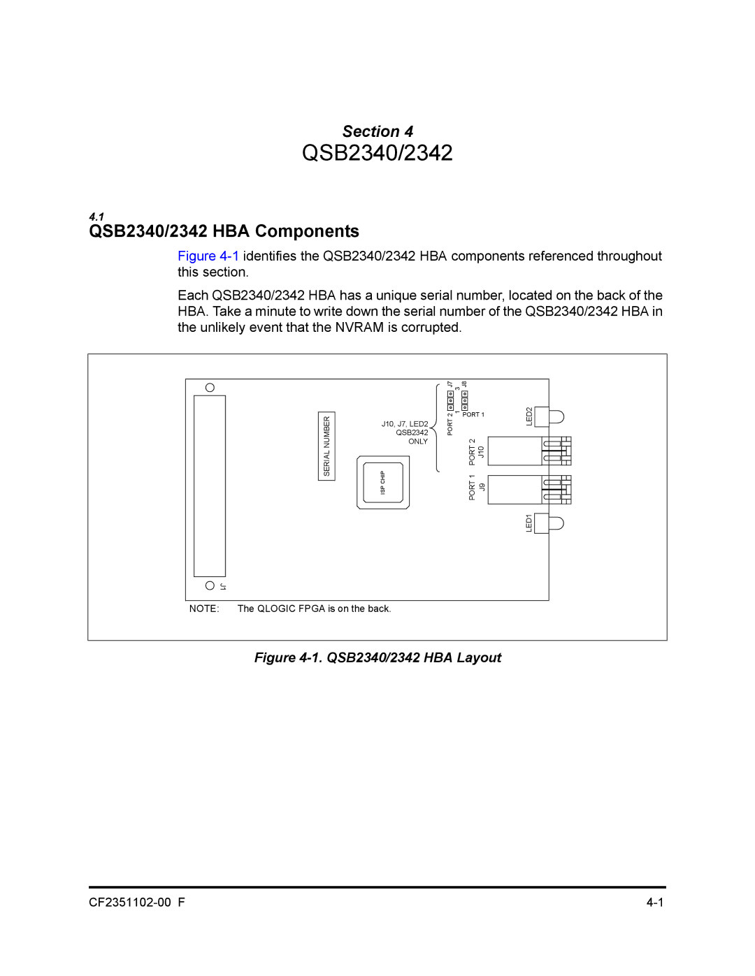 Q-Logic 2300 series manual QSB2340/2342 HBA Components 