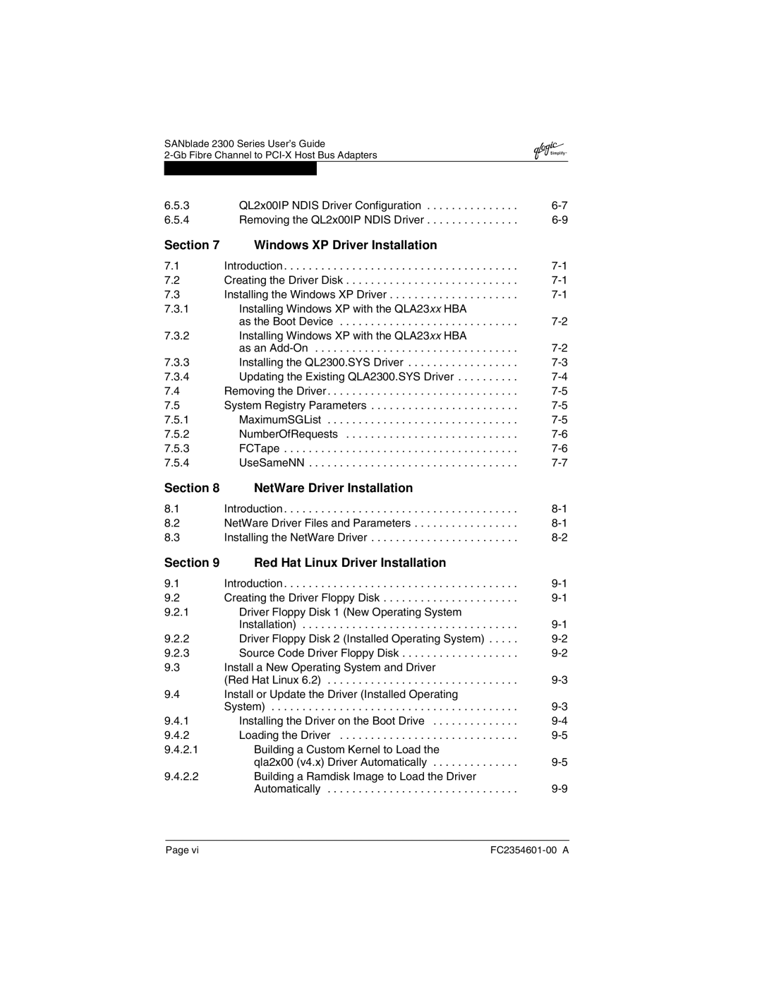 Q-Logic 2300 manual Section NetWare Driver Installation 