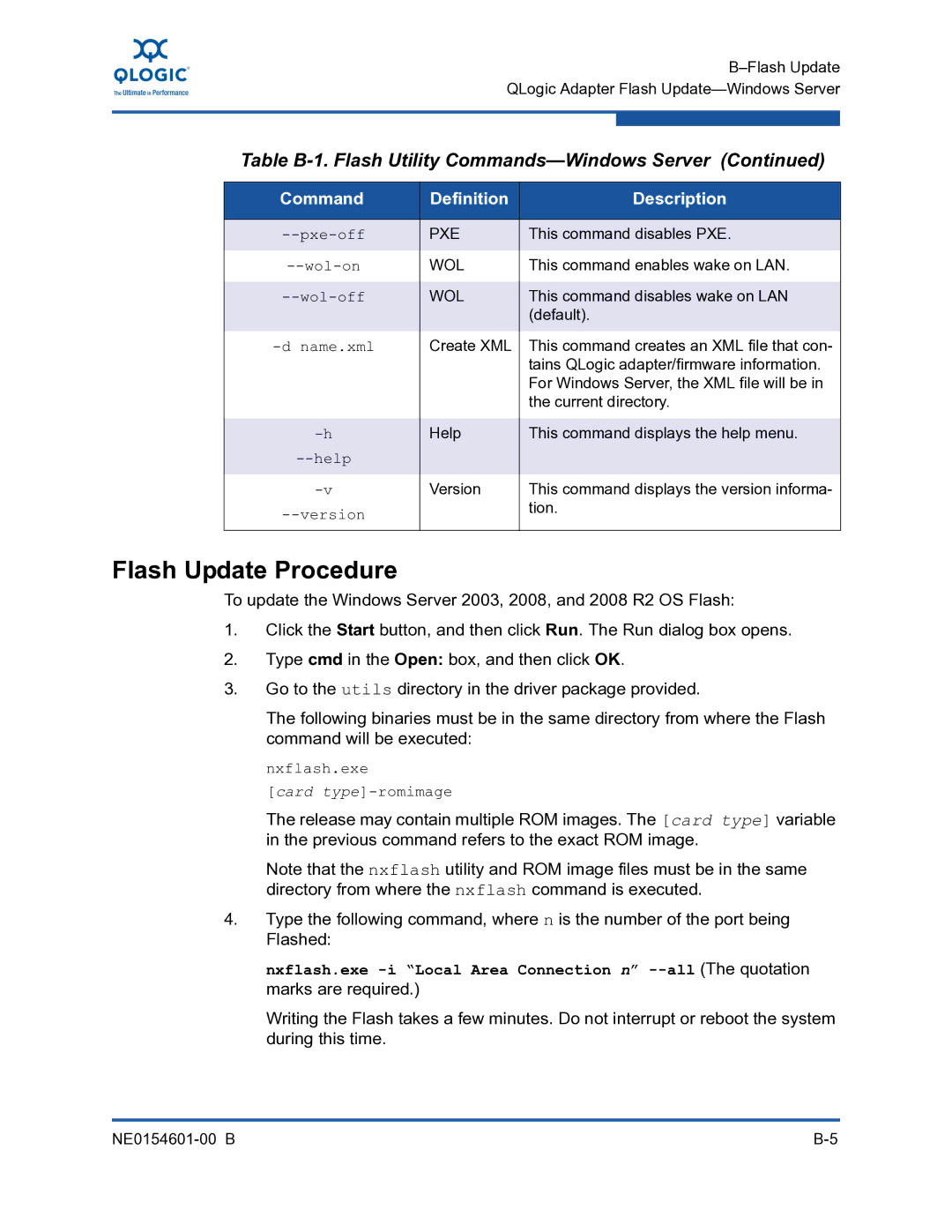 Q-Logic 3000, 3100 manual Flash Update Procedure, Name.xml 