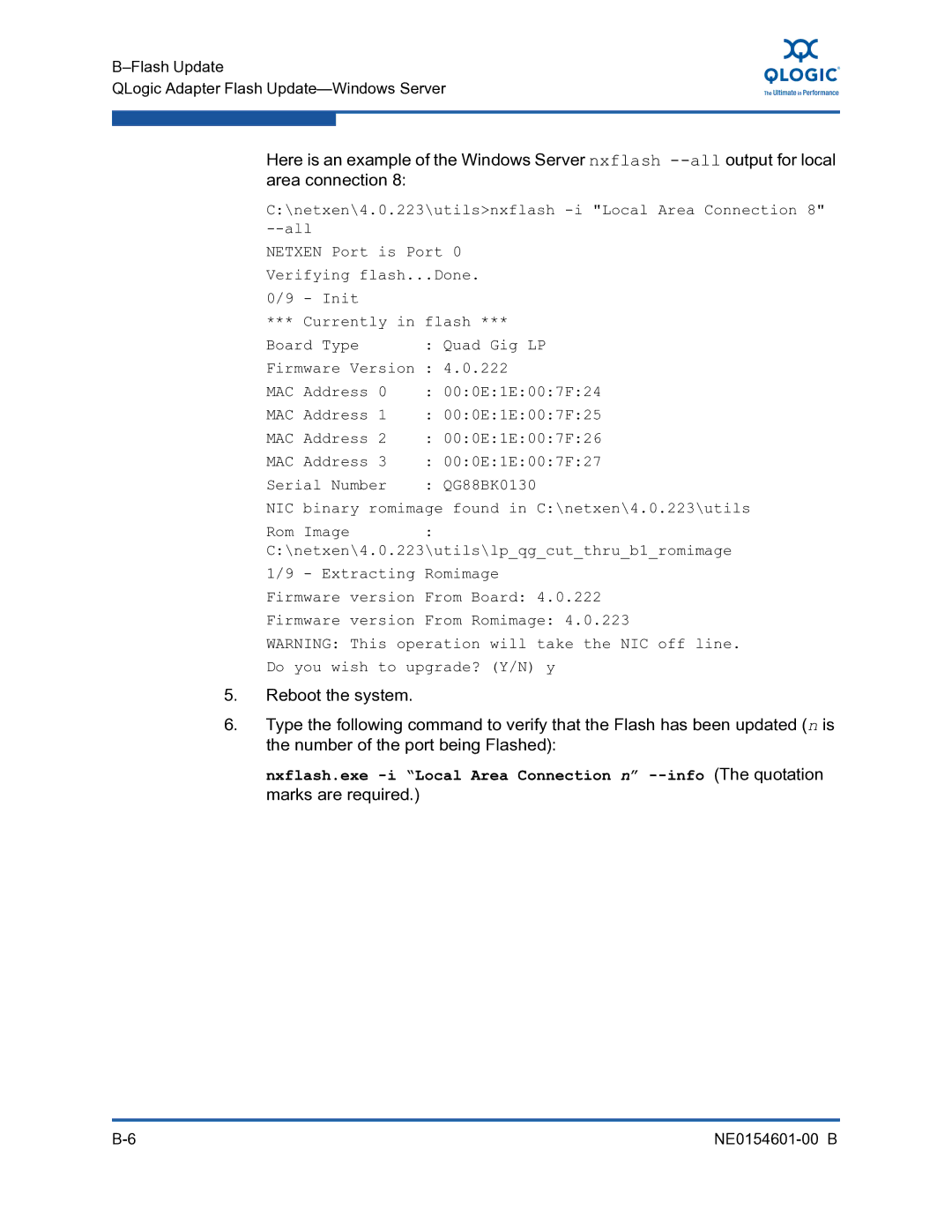 Q-Logic 3100, 3000 manual Flash Update QLogic Adapter Flash Update-Windows Server 