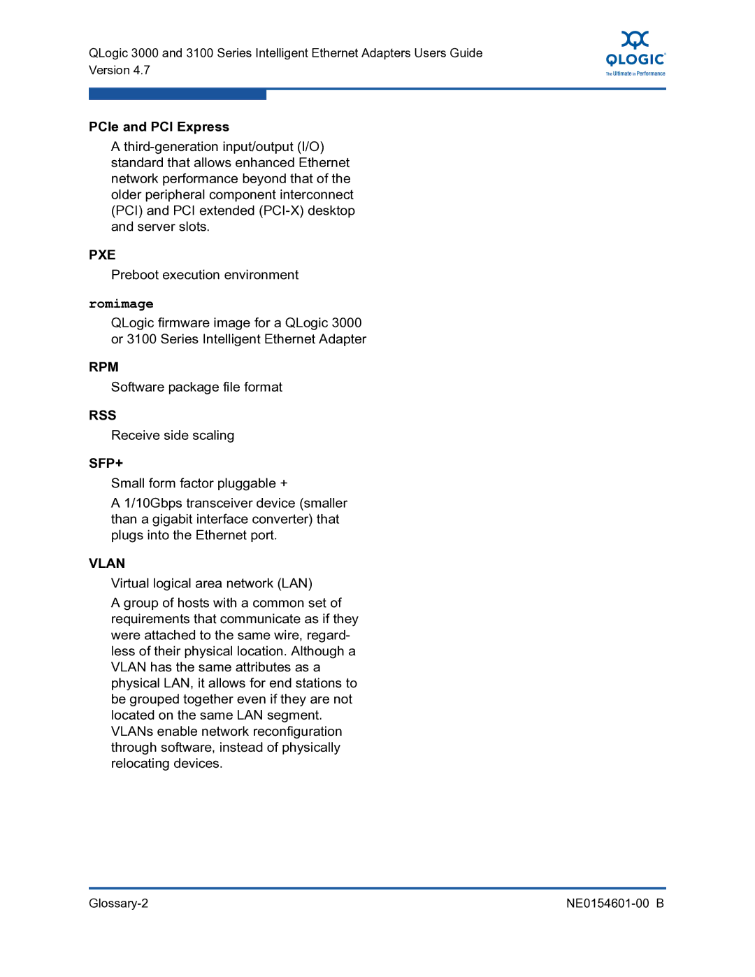 Q-Logic 3100, 3000 manual Preboot execution environment, Software package file format, Receive side scaling 