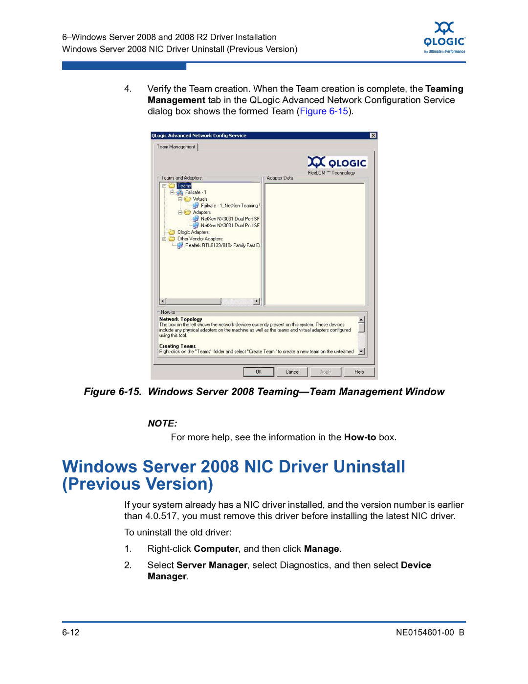 Q-Logic 3100, 3000 manual Windows Server 2008 NIC Driver Uninstall Previous Version 