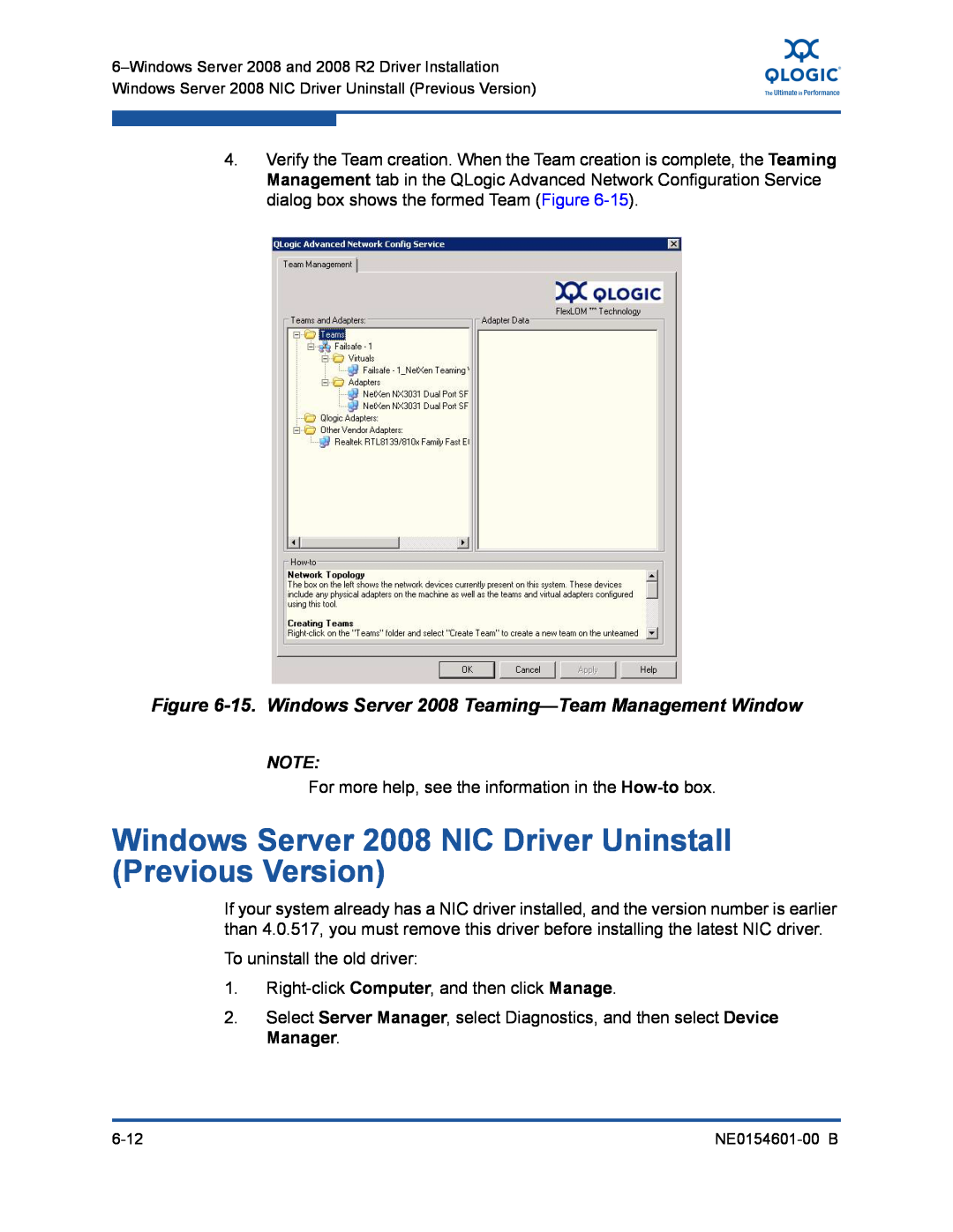 Q-Logic 3100, 3000 manual Windows Server 2008 NIC Driver Uninstall Previous Version 