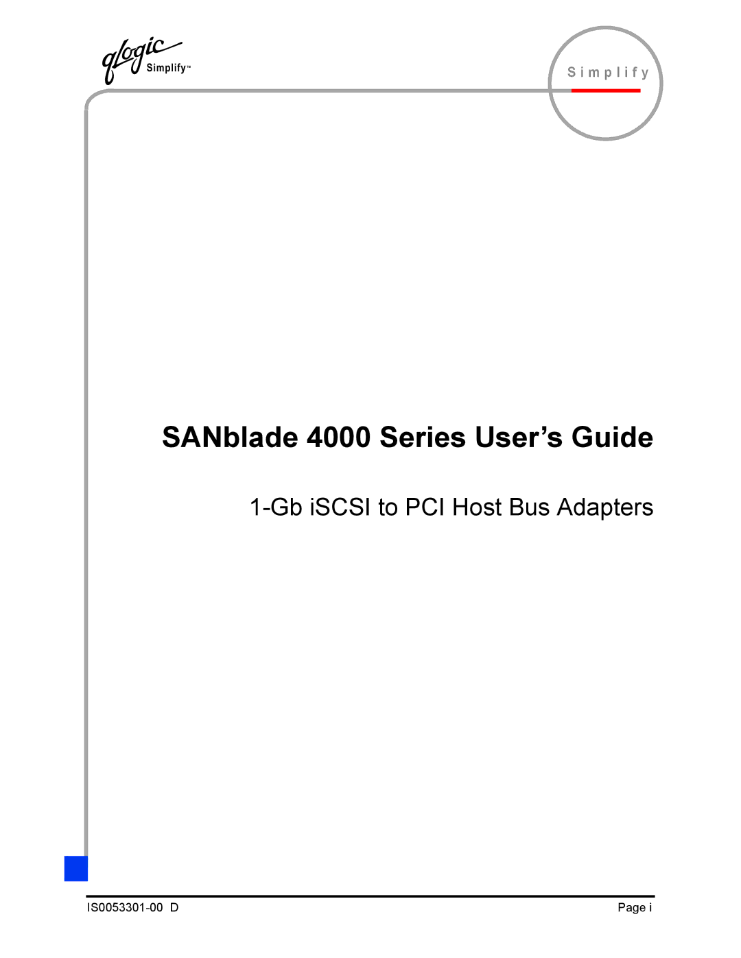 Q-Logic 4000 SERIES manual SANblade 4000 Series User’s Guide 