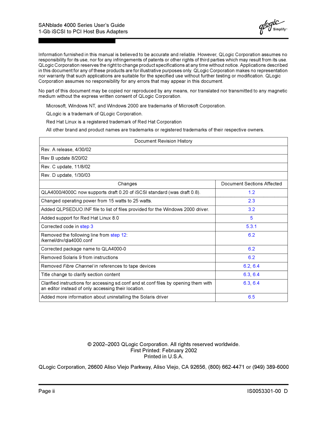 Q-Logic 4000 SERIES manual 