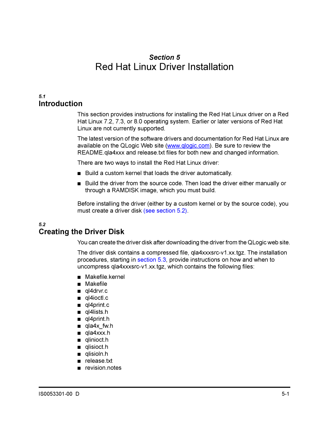 Q-Logic 4000 SERIES manual Red Hat Linux Driver Installation, Introduction, Creating the Driver Disk 