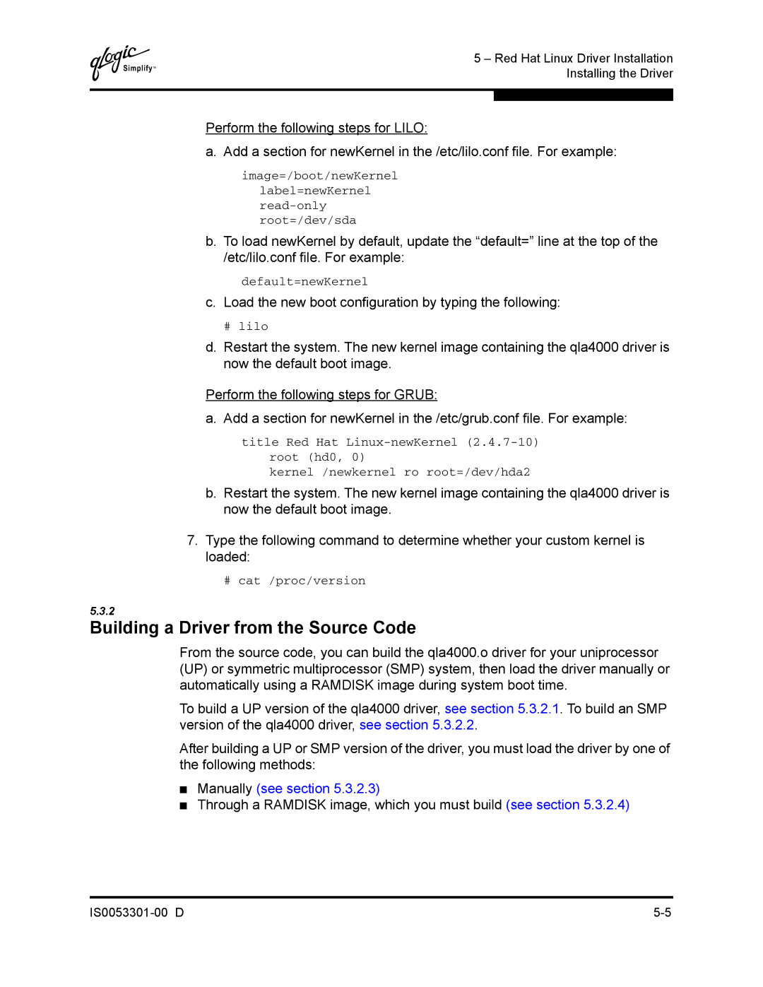 Q-Logic 4000 SERIES manual Building a Driver from the Source Code 