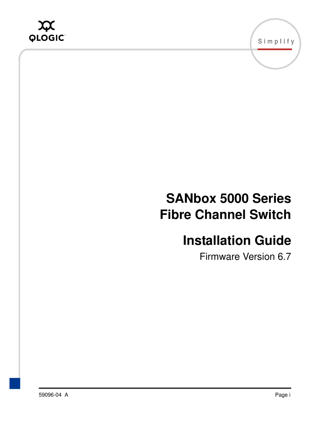 Q-Logic manual SANbox 5000 Series Fibre Channel Switch Installation Guide 