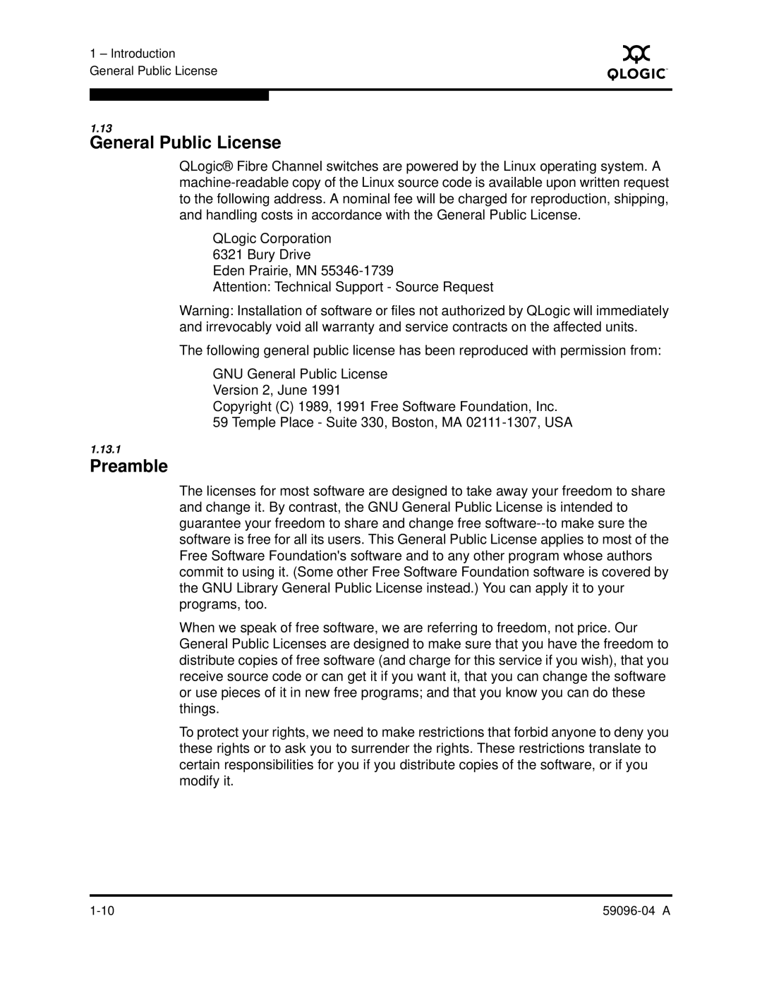 Q-Logic 5000 manual General Public License, Preamble 