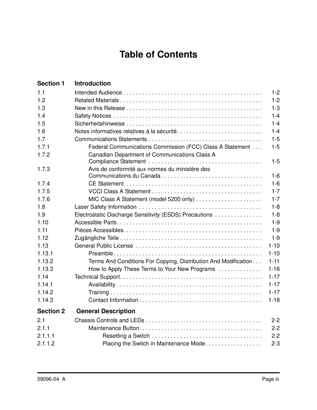 Q-Logic 5000 manual Table of Contents 