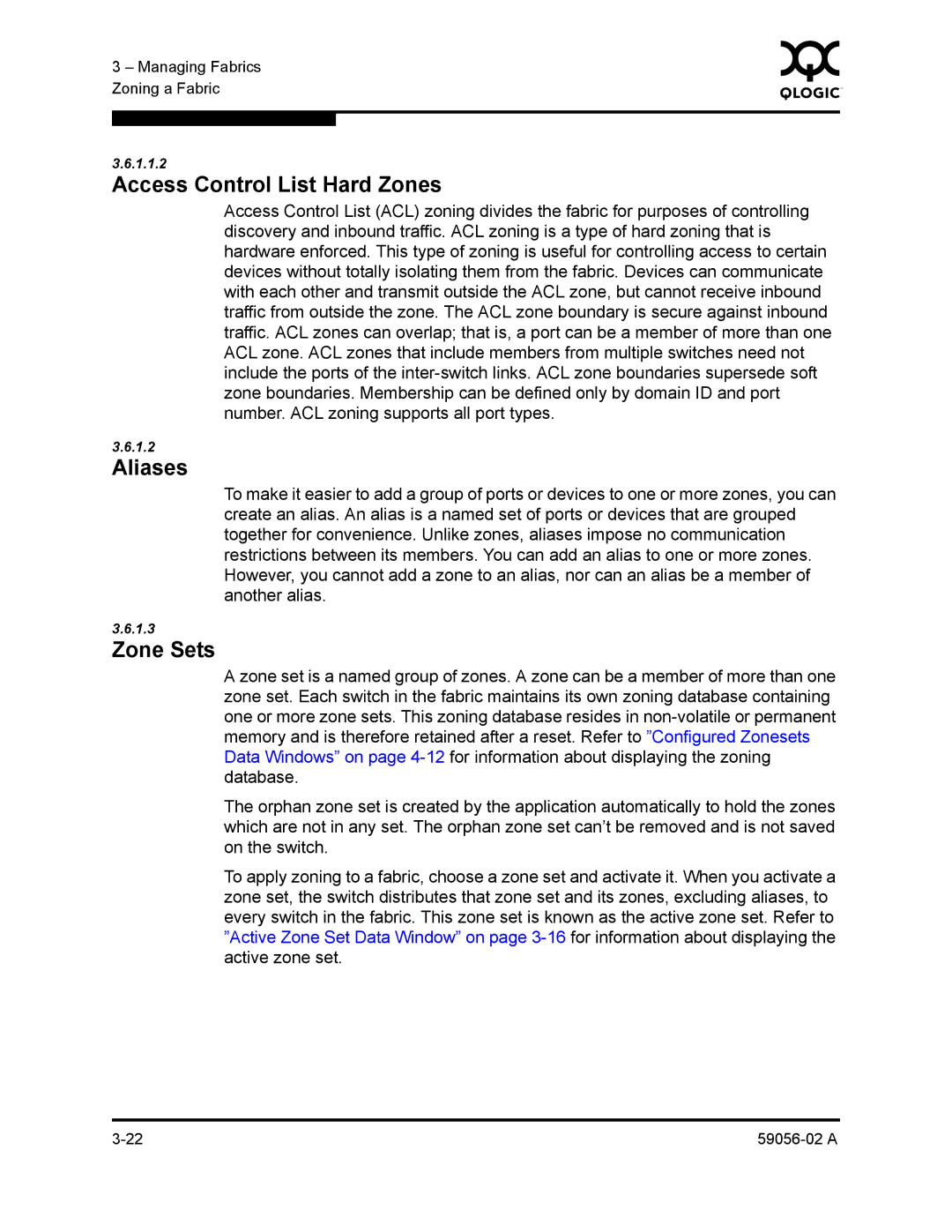 Q-Logic 5200, 5202 manual Access Control List Hard Zones, Aliases, Zone Sets 