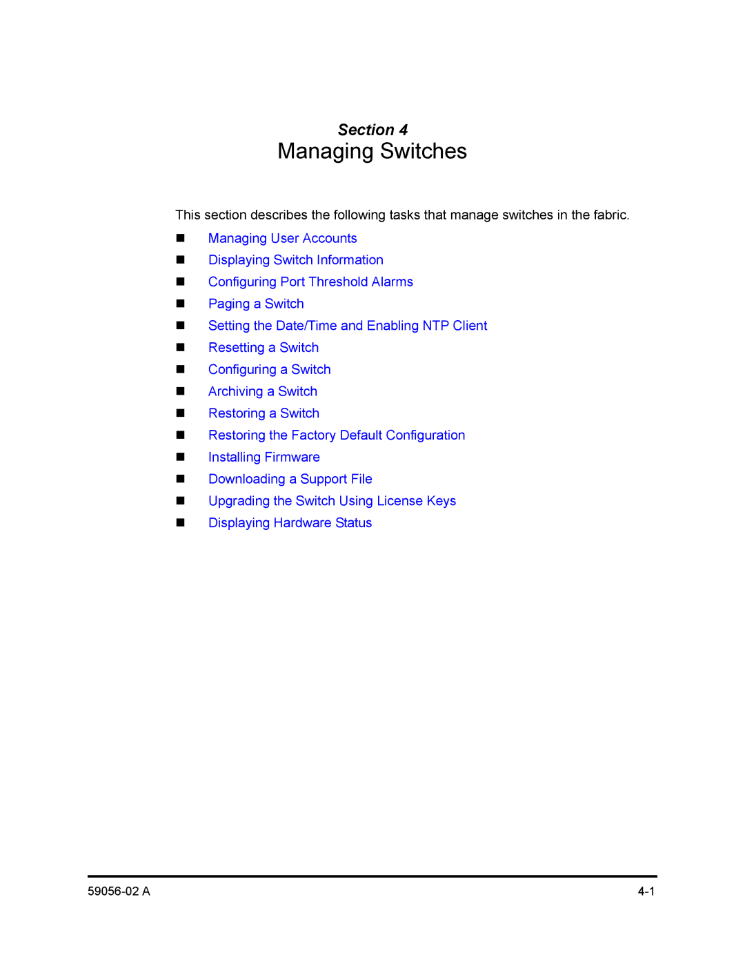 Q-Logic 5202, 5200 manual Managing Switches 