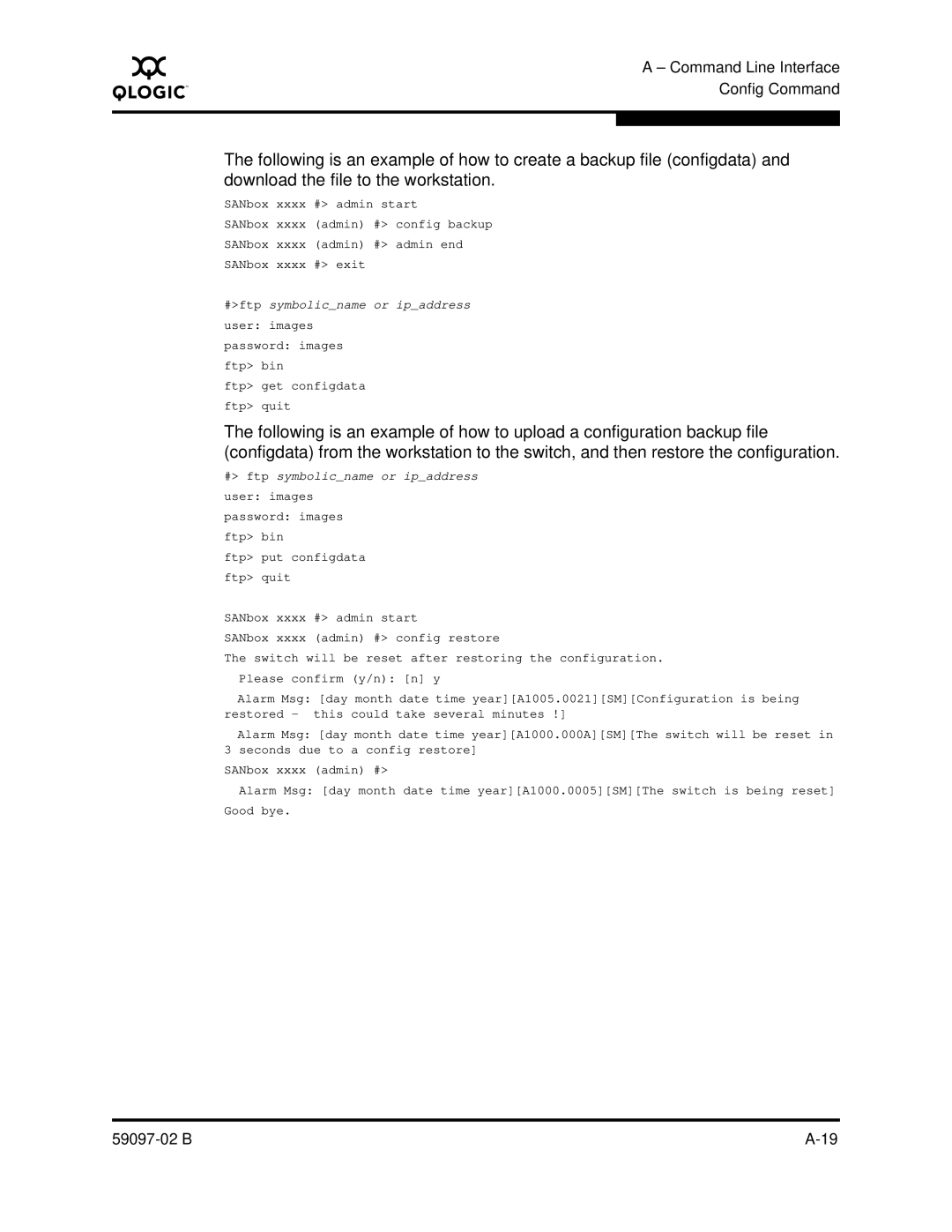 Q-Logic 5600 manual #ftp symbolicname or ipaddress user images 